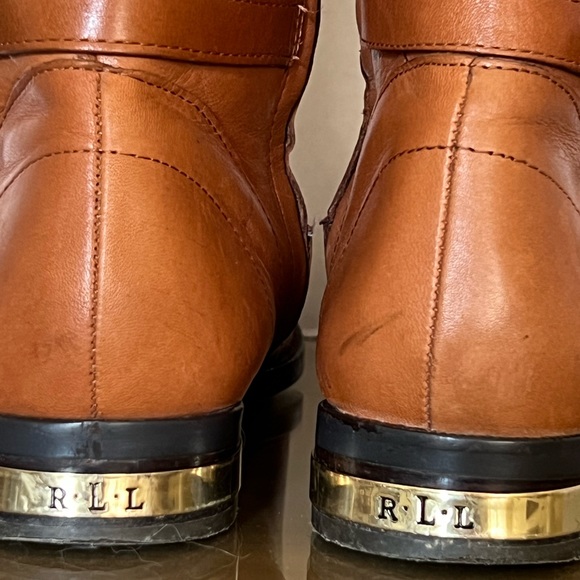 Ralph Lauren Jakayla English Tan Brown Leather Riding Boots size 8 - Picture 8 of 9